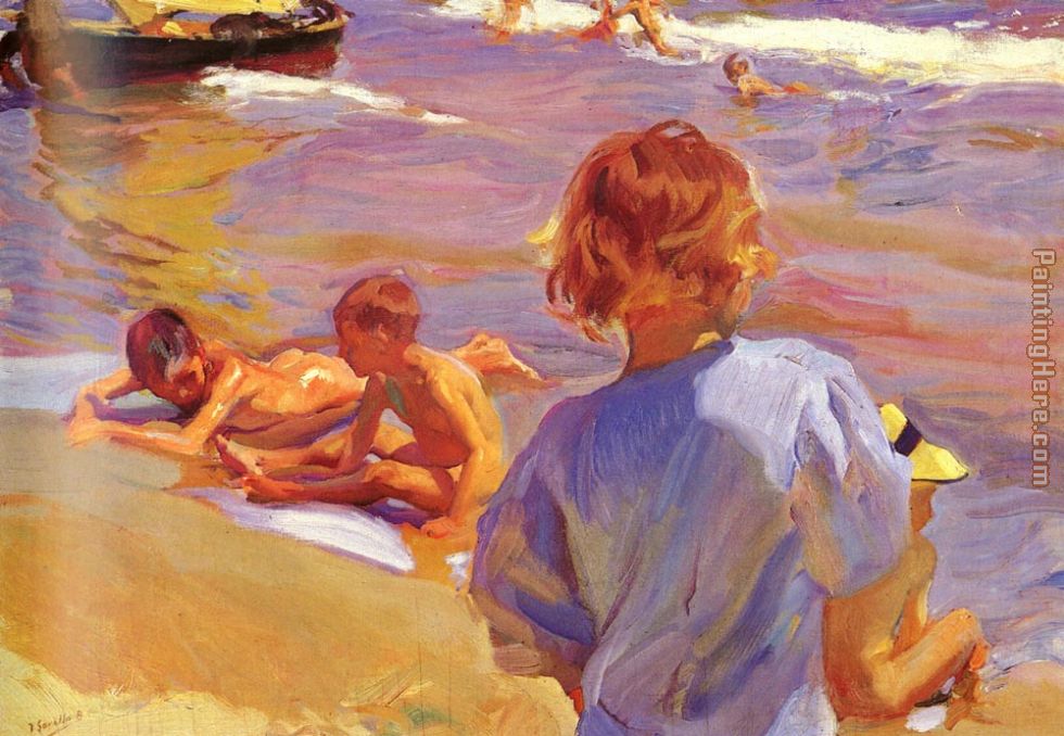 Children on the Beach Valencia painting - Joaquin Sorolla y Bastida Children on the Beach Valencia art painting